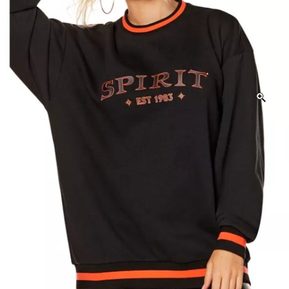 Spirit Pullover, Black With Orange At Sleeve Neck 3 - Picture 1 of 9